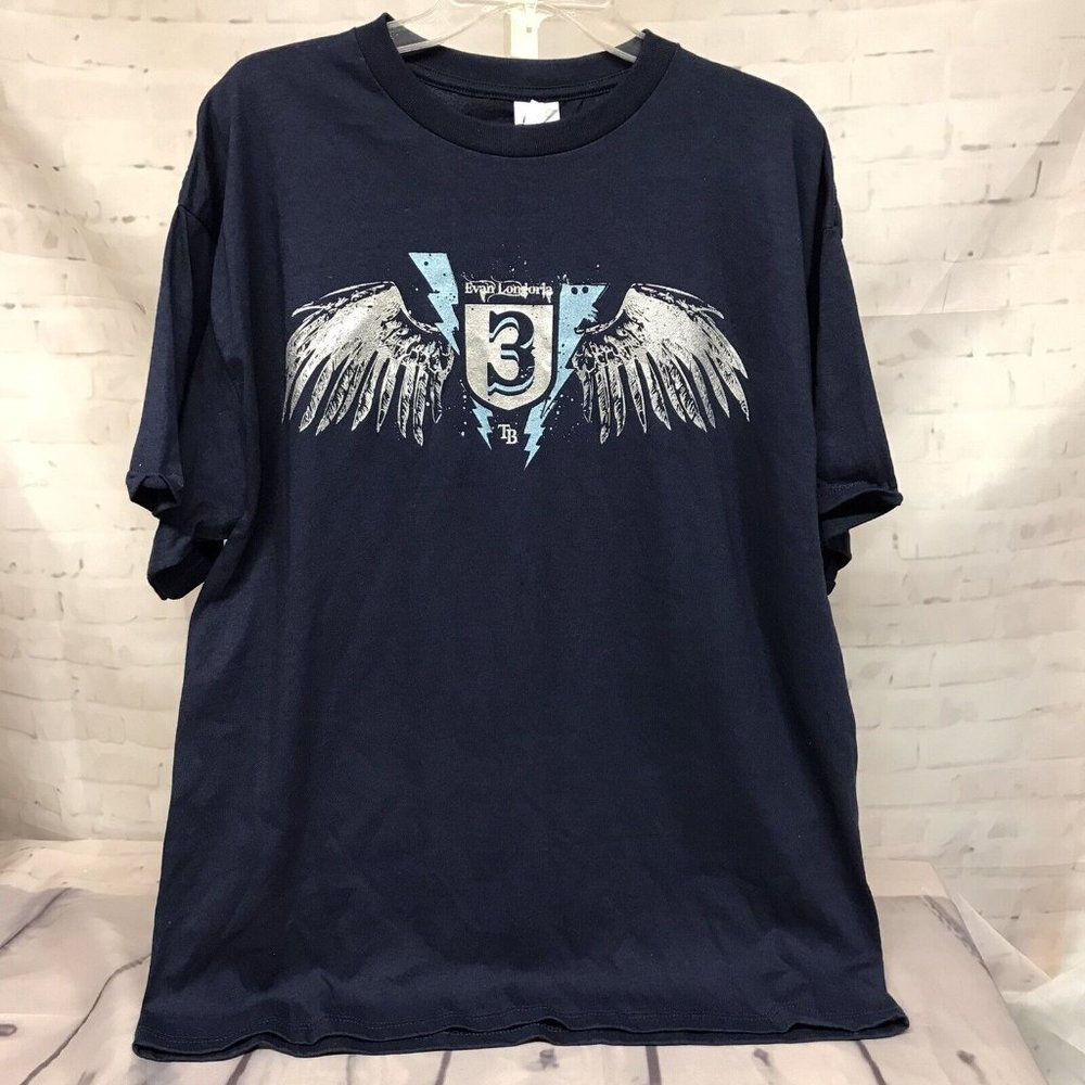 Tampa Bay Rays Evan Longoria T Shirt XL Collectible Series Angel Wings Blue New